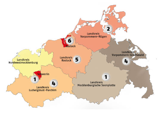 Anzahl der Großgewinne 2019 nach Landkreisen in Mecklenburg-Vorpommern