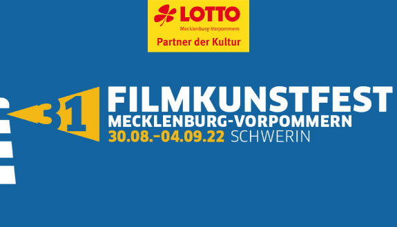 Kampagne des FILMKUNSTFEST MV 2022 sowie Logo LOTTO MV Partner der Kultur
