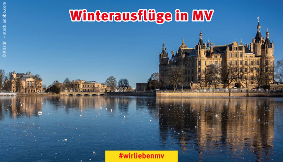Winterausfl&uuml;ge in MV: Blick auf Schweriner Schloss