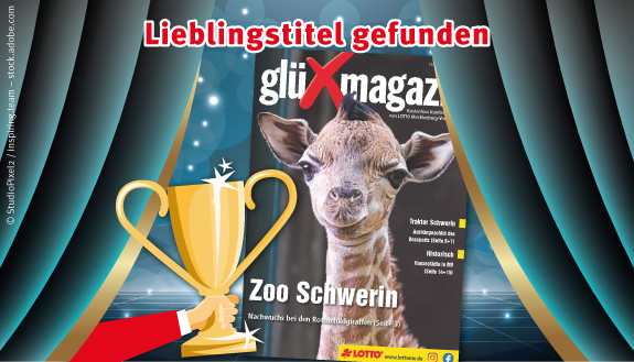 Titel des gl&uuml;Xmagazin 22/2025 auf illustrierter funkelnder B&uuml;hne
