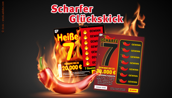 Brennende Chili-Schote und Rubbellose von LOTTO MV