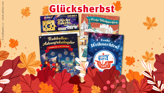LOTTO-Produkte umgeben von Herbstbl&auml;ttern