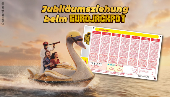 Jetski in Form eines Schwans mit drei Personen