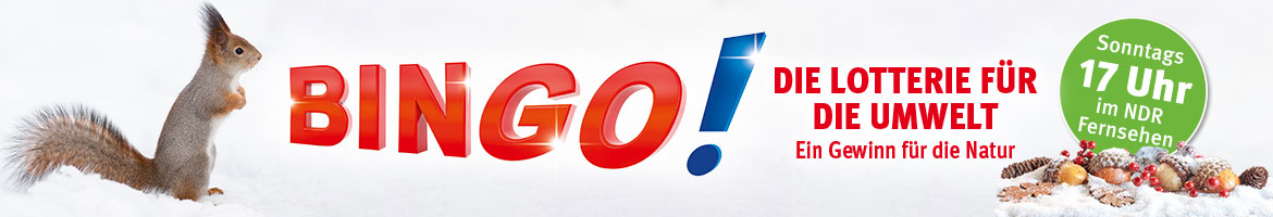 BINGO! &ndash; Die Umweltlotterie - sowie Eichh&ouml;rnchen in Winterlandschaft