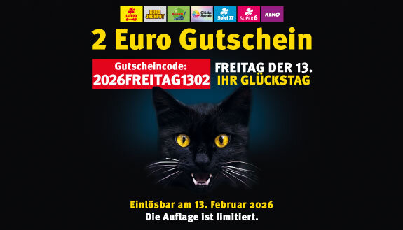 Schwarze Katze vor dunklem Hintergrund sowie Informationen zur Gutscheinkampagne